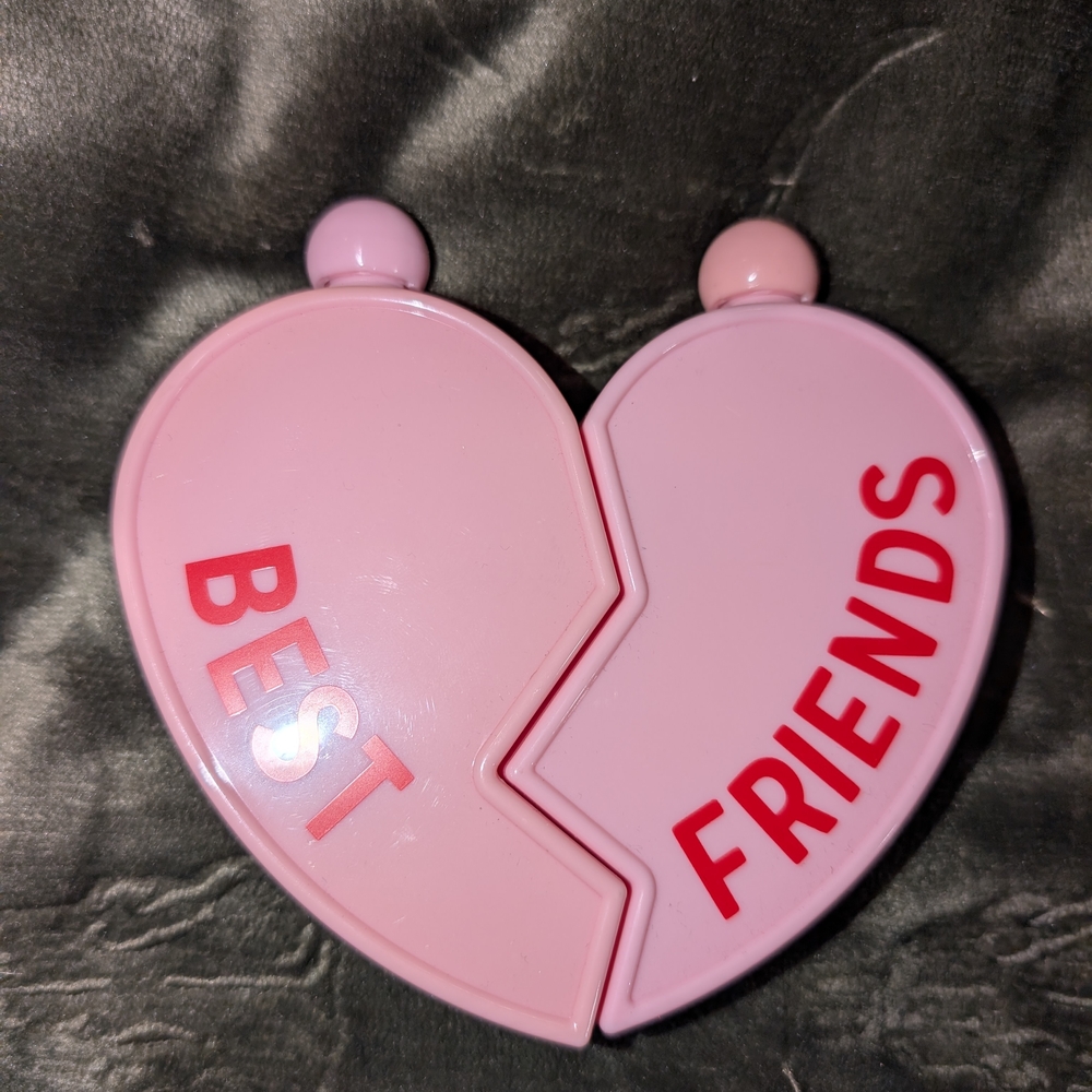 Pink Best Friends Drinking Flasks Heart Shaped